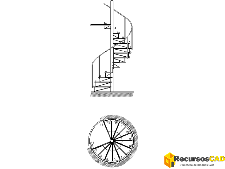 escaleras caracol archivos - RecursosCAD
