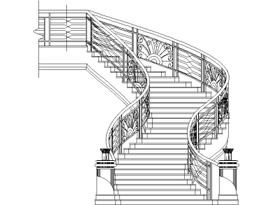 Escaleras curvas en alzado