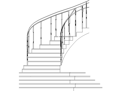 Escaleras curvas en alzado