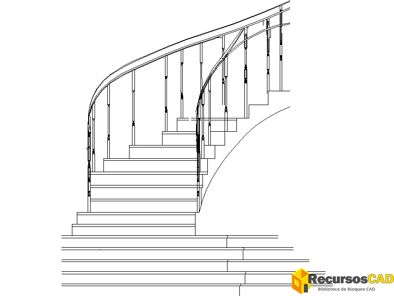 Escaleras curvas en alzado