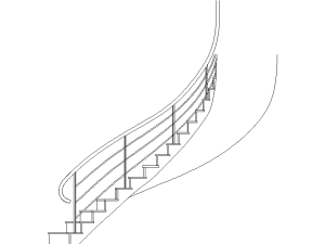 Bloques DWG de escaleras curvas en alzado tipo para AutoCAD