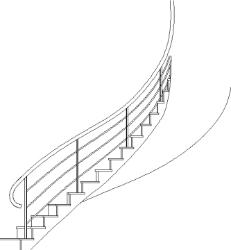 Escaleras curvas en alzado
