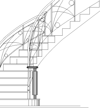 Escaleras curvas en alzado