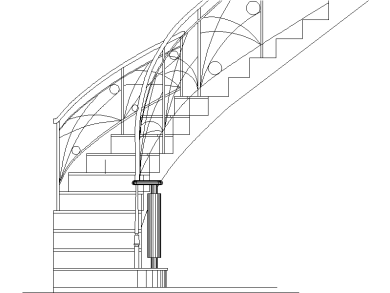 Escaleras curvas en alzado