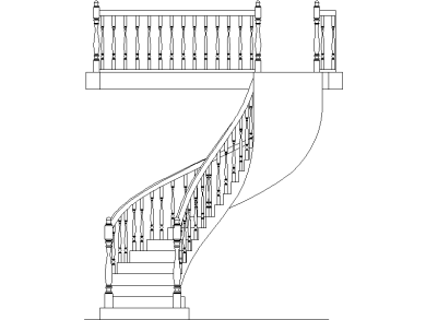 Escaleras curvas en alzado