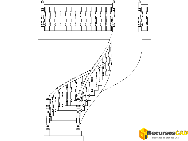 Escaleras curvas en alzado