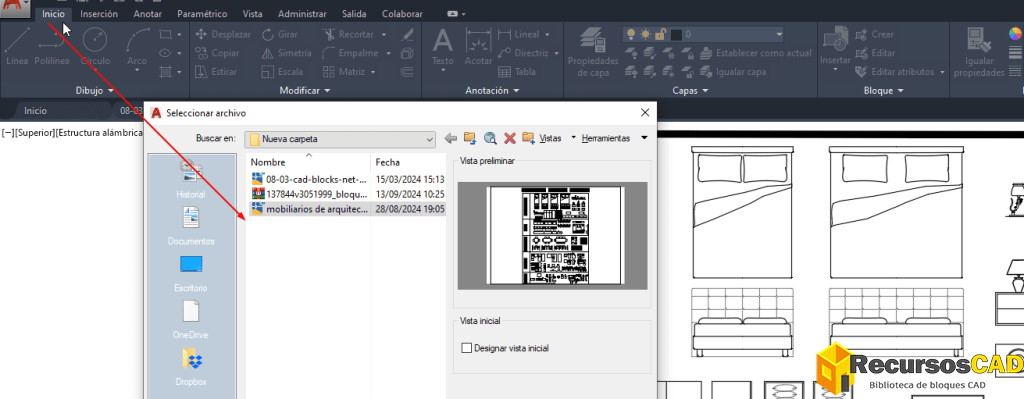 Extraer o exportar bloques de un archivo de AutoCAD