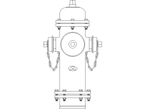 Bloque DWG de hidrante para extincion de incendios