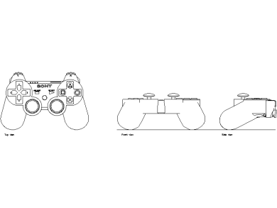 Bloque AutoCAD de mandos PlayStation en DWG