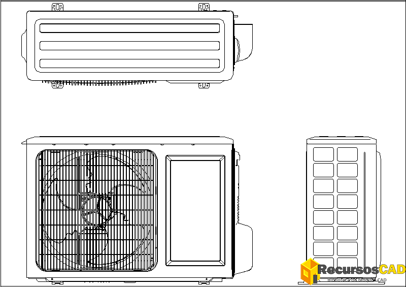 Bloques AutoCAD de Planos de Condensador de Tiro Horizontal