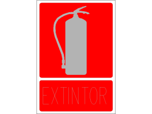 Bloque DWG de senal de extintor para AutoCAD