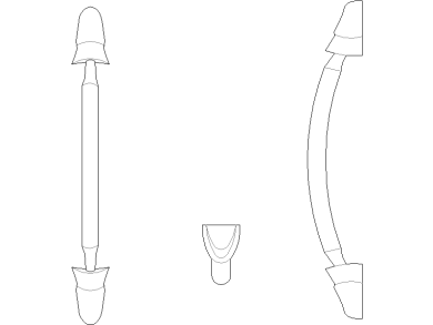 Bloques AutoCAD de Percheros para toallas, accesorios de baño vistas frontal, lateral y superior