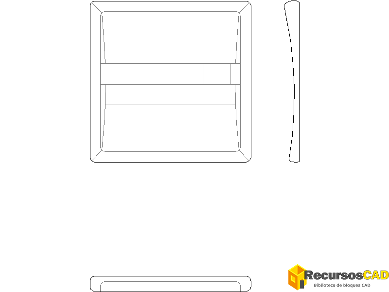 Bloques AutoCAD de accesorios de baño vistas frontal, lateral y superior