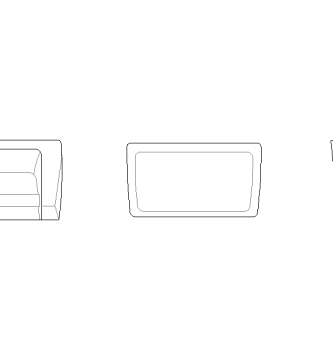 Bloques AutoCAD de Portarrollos de papel higiénico accesorios de baño vistas frontal, lateral y superior