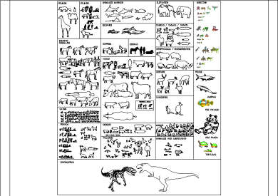 coleccion bloques cad de animales en DWG