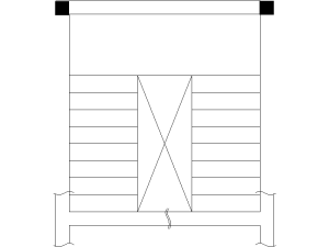 Bloques DWG de escaleras dos tramos en planta tipo