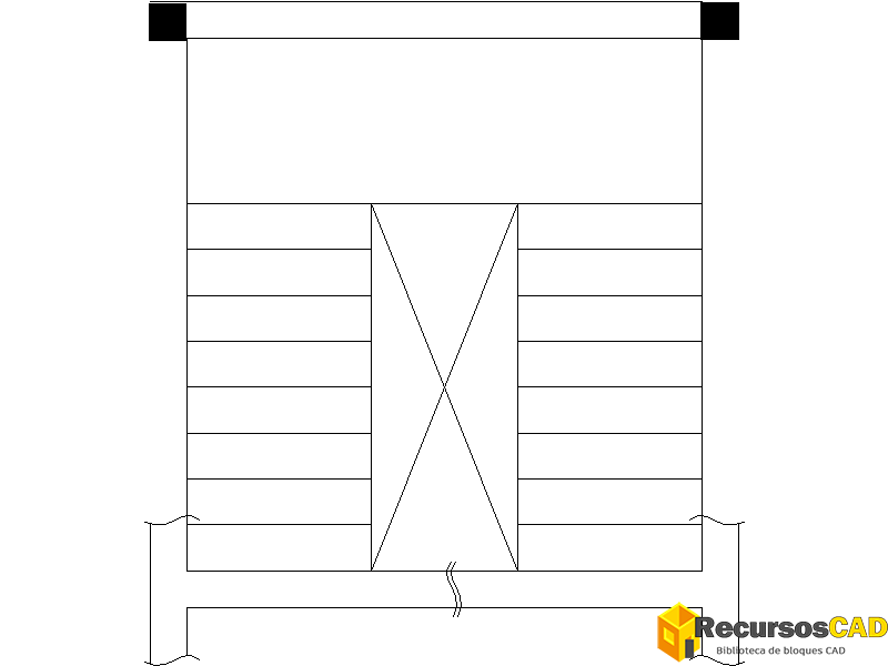 Bloques DWG de escaleras dos tramos en planta tipo