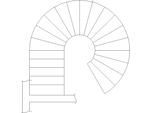 Bloques DWG de escaleras curva vista en planta