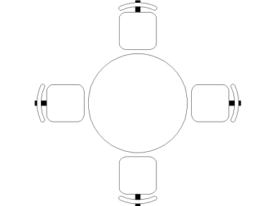 Mesas redonda con 4 Sillas