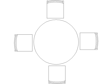 Mesas redonda con 4 Sillas