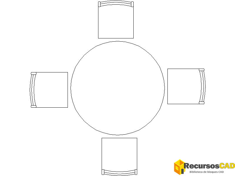 Mesas redonda con 4 Sillas