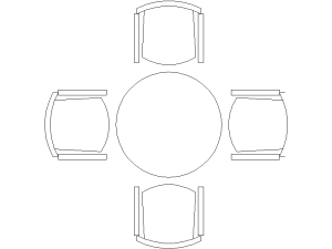 Mesas redonda con 4 Sillas