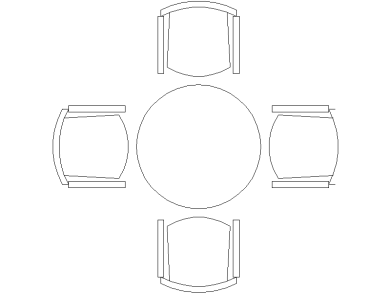 Mesas redonda con 4 Sillas