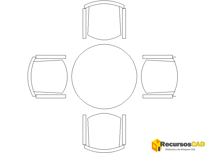 Mesas redonda con 4 Sillas