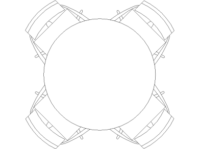 Mesas redonda con 4 Sillas