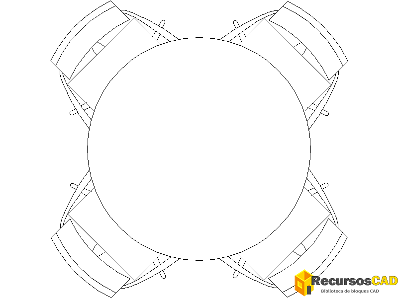 Mesas redonda con 4 Sillas