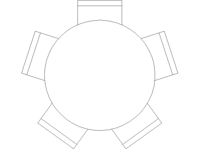 Mesa redonda con 5 Sillas