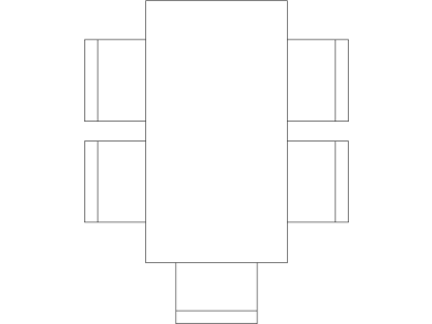 Mesa de rectangular con 5 Sillas