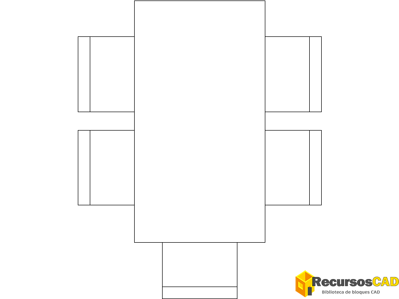 Mesa de rectangular con 5 Sillas