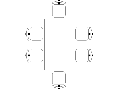 Mesa rectangular con 6 Sillas