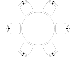 Mesa Redonda con Sillas AutoCAD DWG Gratis – Comedor en Planta