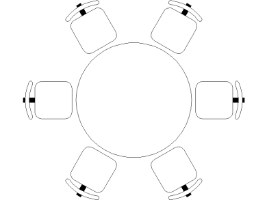 redonda con 6 Sillas