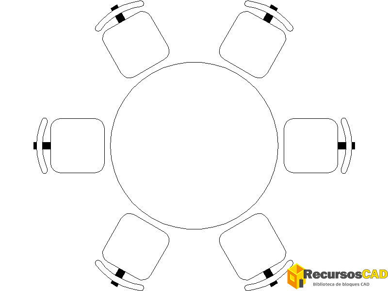 redonda con 6 Sillas