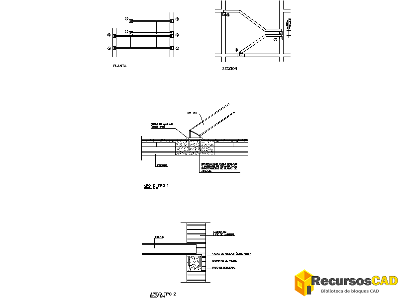 Detalles Constructivos de Apoyo Tipo Escalera