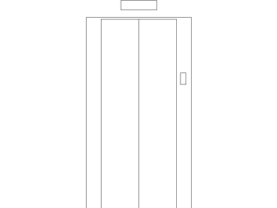 Bloque CAD Cabina de Ascensor en vista frontal o alzado