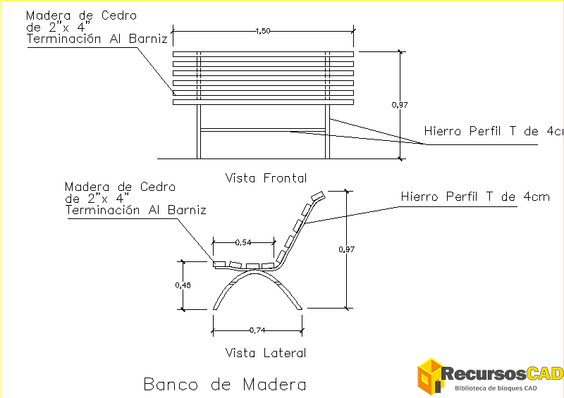 Banco de Madera para Espacios Públicos