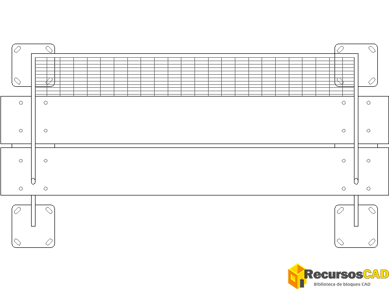 Bloques DWG de Bancos Urbanos: Vistas en Planta y Alzados