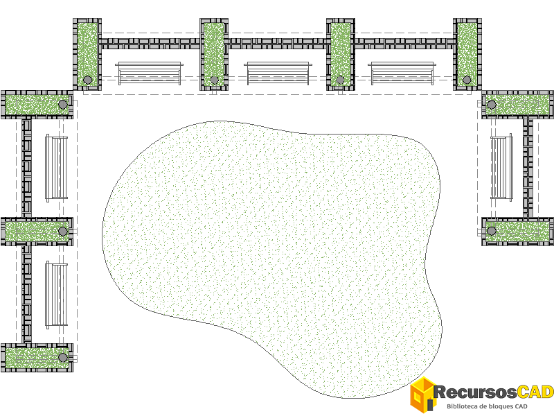 Bloques DWG de Bancos Urbanos: Vistas en Planta y Alzados