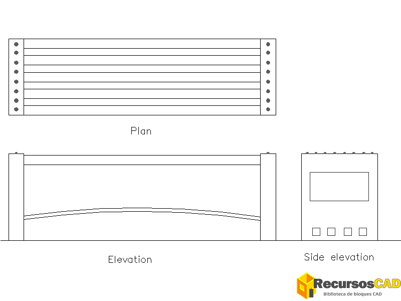 Bloques DWG de Bancos Urbanos: Vistas en Planta y Alzados