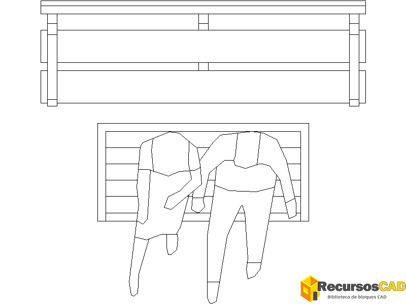 Bloques DWG de Bancos Urbanos: Vistas en Planta y Alzados