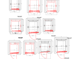 Bloques DWG cabina de ascensor en sección y planta gratis para AutoCAD