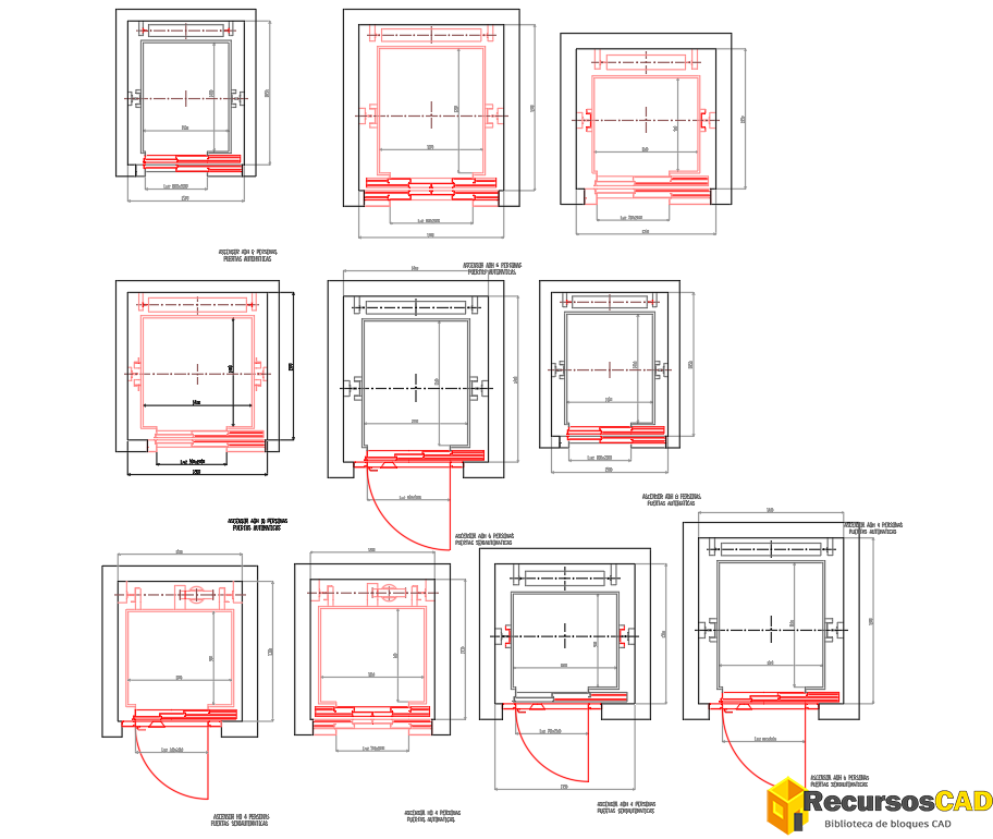 Bloques DWG de Ascensores Gratis