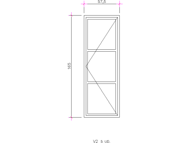 Bloques DWG de Puerta acristalado acotado