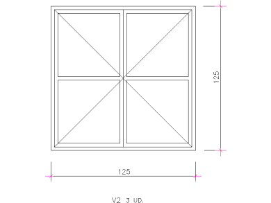 Bloques DWG de Puerta con vidrio doble acotado