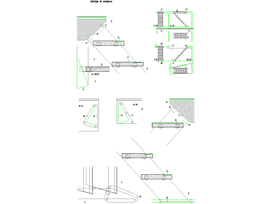 Desarrollo de Detalles de Escaleras en Plantas y Secciones para AutoCAD 2D DES-01