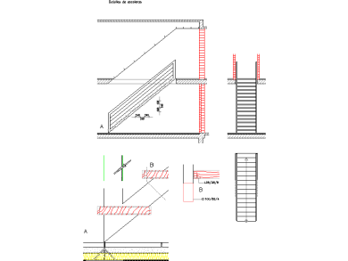 Desarrollo de Detalles de Escaleras en Plantas y Secciones para AutoCAD 2D DES-03